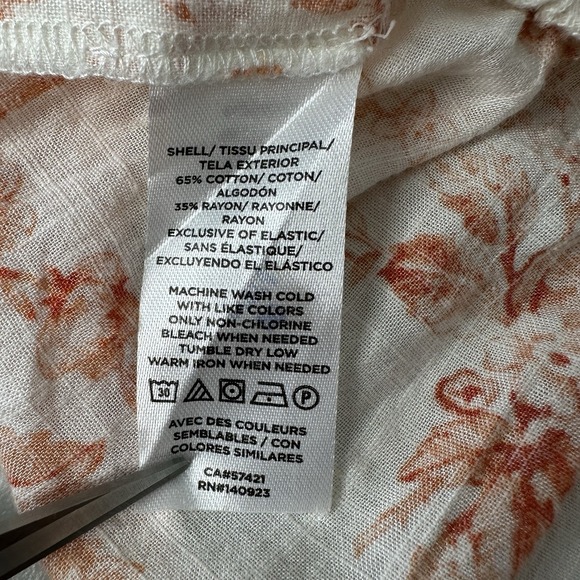 Loft Smocked Square Neck Top Size S Cottagecore Floral Boho - Picture 7 of 8